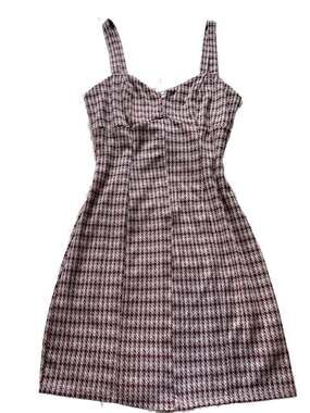 Mi Ami for Francesca's Lavender Houndstooth Zip-Front Mini Dress Size S